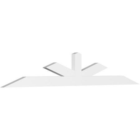 Ekena Millwork Saratoga Architectural Grade PVC Gable Bracket, 84"W x 14"H x 2"D x 4"F, 4/12 Pitch GBP084X14X0204SAR00